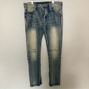 MNML Men’s Distressed Blue Jeans/Pant